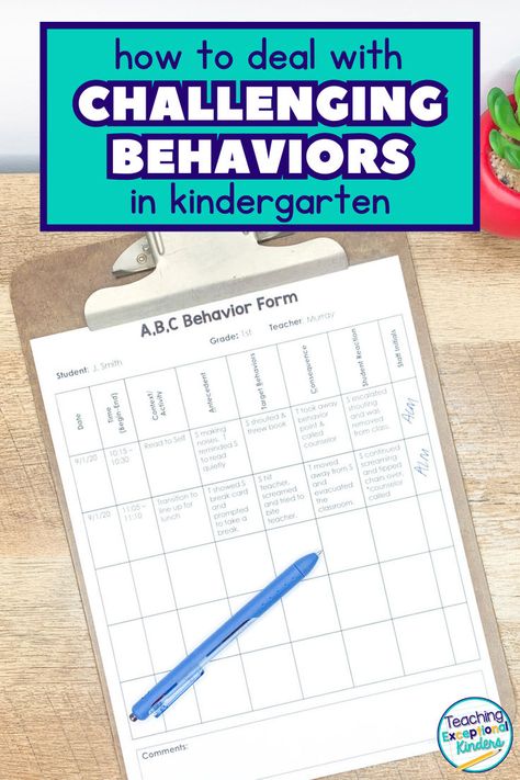 Behaviour Management, Kindergarten Behavior Management, Kindergarten Behavior, Kindergarten First Week, Classroom Management Tool, Challenging Behaviors, Student Behavior, Classroom Behavior, Behavior Problems