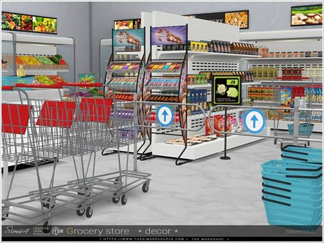 The Sims Resource - Sets Sims 4 Sets, Lotes The Sims 4, Grocery Store Items, House Pantry, Sims 4 Kitchen, False Wall, Grocery Supermarket, Sims 4 Clutter, Casas The Sims 4