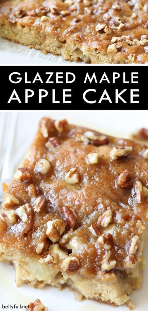 Maple Desserts, Boozy Baking, Maple Cake, Maple Syrup Recipes, Easy Apple Cake, Fresh Apple Cake, Caramel Apple Cake, Glaze For Cake, Apple Maple