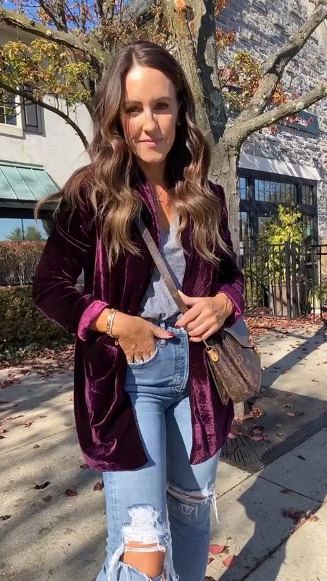 Velvet Blazer curated on LTK Gold Velvet Blazer Outfit, Crushed Velvet Blazer Outfit, Jewel Tone Clothing Women, Purple Velvet Blazer Outfit, Velvet Cardigan Outfit, Velvet Blazer Outfit Women, Blue Velvet Blazer Outfit, Velvet Jacket Outfit, Pink Velvet Blazer