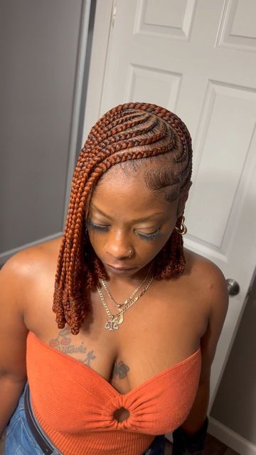 Half Lemonade Braids Half Knotless, Half Lemonade Braids, Short Lemonade Braids, Lemonade Braids With Knotless, Medium Lemonade Braids, Half Up Half Down Braids, Half Cornrows, Lemonade Braids Hairstyles, Lemonade Braids