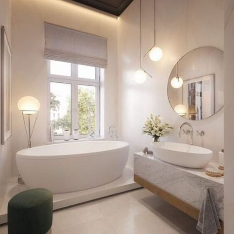 White Bathroom Cabinets, Minimal Interior Design, Dekorasi Kamar Tidur, Bathroom Design Inspiration, 아파트 인테리어, Modern Bathroom Decor, Minimalism Interior, Elegant Bathroom, Bath Tub