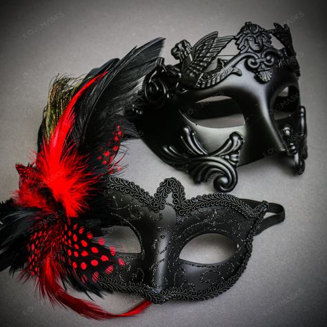 Step Into The Enchanting World Of Masquerade With Our Venetian Masquerade Couple Party Mask Set, Designed To Elevate Your Celebrations And Events To New Heights Of Elegance And Mystery. This Exquisite Set Includes Two Beautifully Crafted Masks, Each Exuding Its Own Unique Charm And Allure. With Intricate Details And A Perfect Blend Of Sophistication And Whimsy, These Masks Are Sure To Catch The Eye Of Everyone At The Masquerade Ball, Music Festival, Night Party, Or Halloween Costume Event. Desig Mascarade Ball Dresses, Masquerade Party Aesthetic, Masquerade Mask Full Face, Halloween Masquerade Costume, Masquerade Couple, Red Masquerade Mask, Masquerade Mask Black, Masquerade Ball Mask, Black Red Hair