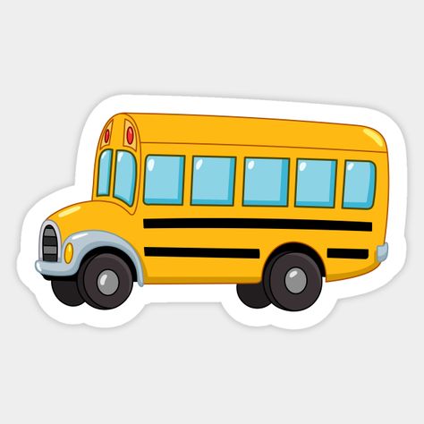 Cartoon School Bus, Bus Sticker, Custom Hard Hats, Bus Cartoon, Custom Car Stickers, Custom Wall Stickers, Hard Hat Stickers, School Cartoon, Custom Vinyl Stickers