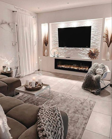 Cozy Living Room Design, Living Room Decor Fireplace, Living Room Design Decor, Living Room Decor Cozy, Studio Apartment Decorating, Decor Home Living Room, Living Room Decor Apartment, House Interior Decor, A Living Room