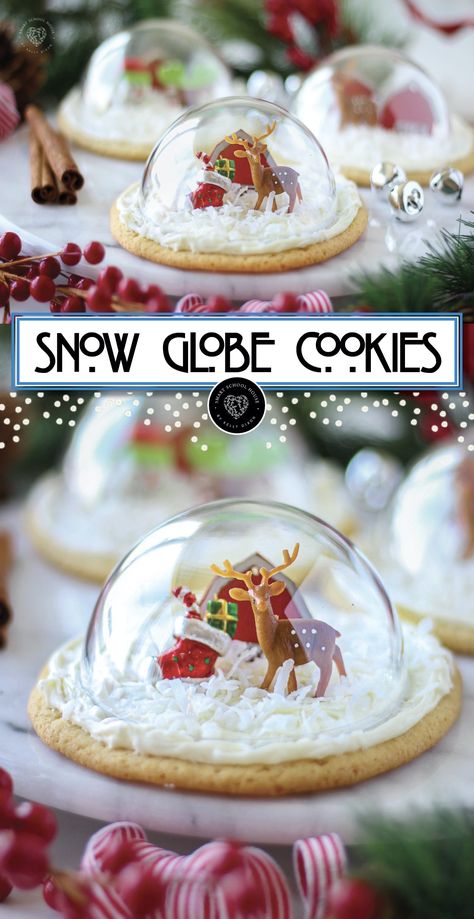 Snow Globe Cookies, Globe Cookies, Snowglobe Cookies, Jul Mad, Christmas Dessert Table, Smart School House, Smart School, Slow Cooker Desserts, Xmas Cookies