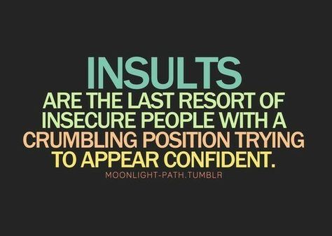 Maybe someday these insecure people will move on and focus on themselves... it's so sad to see "adults" that are so miserable, they become obsessed and delusional because of jealousy. Channel that energy on yourself and your own life. Perhaps then you can have some happiness... Insecure People Quotes, Insecure People, Name Calling, People Quotes, A Quote, New People, The Words, Great Quotes, Wisdom Quotes