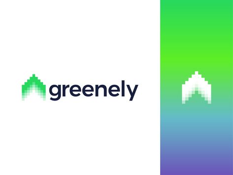 Greenely, smart electricity logo: house, northern lights, arrow by Alex Tass, logo designer Lights Logo Design, Future Logo Design, Automation Logo, Smart Home Logo, Electricity Logo, Visual Identity Design Branding, Branding Mood Board Inspiration, Pixel Logo, Logo Color Schemes