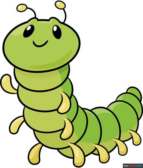 Learn How to Draw an Easy Cartoon Caterpillar: Easy Step-by-Step Drawing Tutorial for Kids and Beginners. See the full tutorial at https://easydrawingguides.com/how-to-draw-an-easy-cartoon-caterpillar/ . Catipillar Drawing, Caterpillar Drawing, New Drawing Ideas, Cartoon Caterpillar, Caterpillar Pictures, Diy Butterflies, Draw Nature, Disney Movie Collection, Moth Drawing