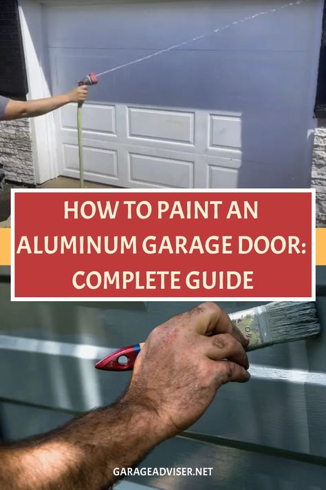 Learn how to transform your aluminum garage door with our complete guide on painting techniques and tips. Elevate your home's curb appeal with a fresh coat of paint using this step-by-step tutorial. Whether you're looking to update the color or cover up imperfections, this guide has you covered. Follow along to achieve professional-looking results and give your garage door a brand-new look. Say goodbye to dull and faded doors - get ready to revamp your exterior with a DIY paint project anyone ca Painted Interior Garage Door, Painting Your Garage Door, Can You Paint Garage Doors, Painted Black Garage Door, Garage Door Makeover Ideas, Garage Door Colors With Gray House, Garage Trim Ideas Exterior, How To Paint A Garage Door, Garage Door Makeover Paint