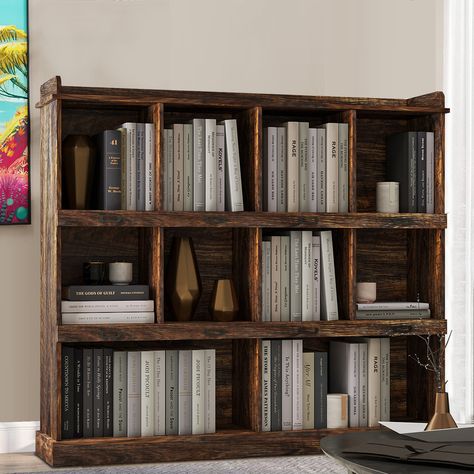 Millwood Pines Lisdale Bookcase | Wayfair Industrial Bookcases, Open Bookshelves, Modern Bookshelf, Office Bookcase, Cube Bookcase, Bookshelf Storage, Furniture Bookshelves, Modern Bookcase, Open Bookcase