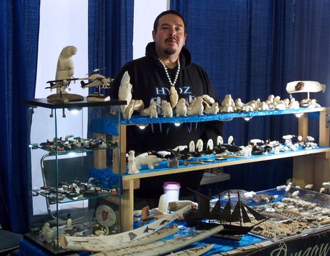 Elephant Ivory Ban Hurts Alaska Natives Who Legally Carve Walrus Tusks : NPR Craft Fair Table, Walrus Tusks, Bering Strait, Ivory Trade, Luxury Cruise Ship, Unintended Consequences, Small Sculptures, Marine Mammals, Summer Time