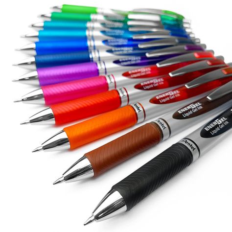 Pentel EnerGel XM BL77 - Retractable Liquid Gel Ink Pen - 0.7mm - 52% Recycled - Pack of 12 Mixed Colours: Amazon.co.uk: Office Products Parker Fountain Pen, Pentel Energel, Roller Pen, Gel Ink Pens, Pencil Writing, Marking Tools, Pen Refills, Pen Tool, Ink Pen