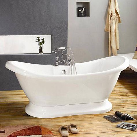 free standing tubs | Product Name: Free-Standing Bathtub Acrylic Pedestal, Black Tub, Pedestal Tub, Cement Tile Shop, Slipper Tubs, Fireclay Farmhouse Sink, White Tub, Acrylic Tub, Clawfoot Tub