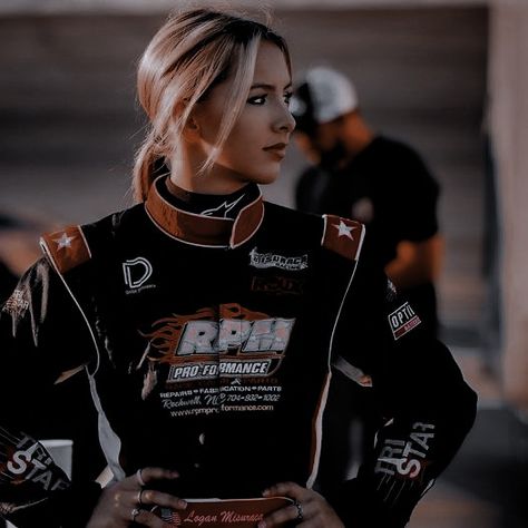 Woman Race Car Driver Aesthetic, Driver Outfit Woman, Pit Crew Aesthetic, Women Race Car Drivers, Street Racer Aesthetic Outfit, Girl Racer Aesthetic, Female Racing Driver, Street Racer Aesthetic Girl, Racing Girl Aesthetic