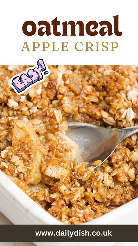 Oatmeal Apple Crisp Oatmeal Apple Crisp, Hazelnut Crust, Apple Crisp With Oatmeal, Oatmeal Apple, Oatmeal Crisp, Healthy Apple Crisp, Oatmeal Toppings, Apple Crisp Easy, Apple Oatmeal