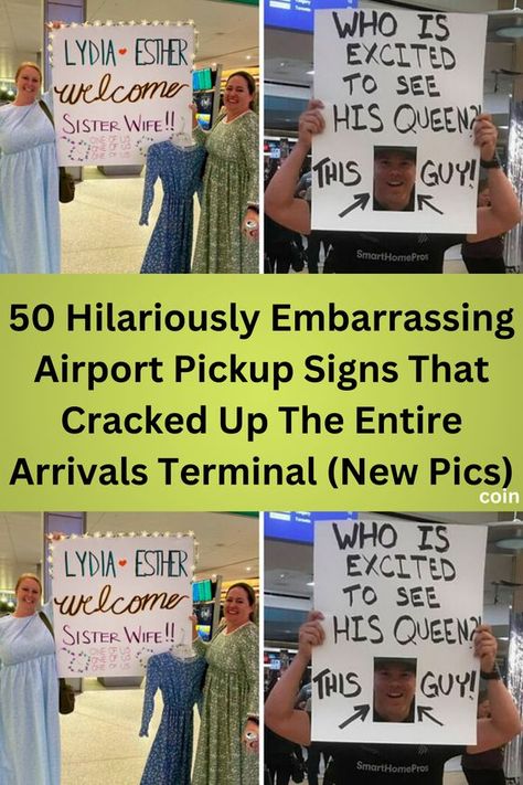 While this isn’t the only way to get back home from a nice and refreshing (or not) vacation, being picked up by friends or family from the airport is definitely one of the better options out there. Airport Signs Pickup Hilarious Boyfriend, Funny Welcome Home Signs, Airport Pickup Signs, Airport Welcome Signs, Funny Welcome Signs, Airport Pickup, Welcome Back Home, Funny Airport Signs, Sick Burns