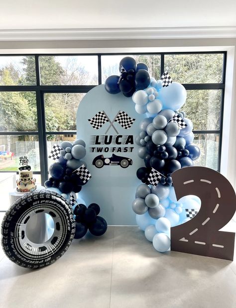 2 Fast Birthday Backdrop, Race Car Birthday Balloon Arch, 2 Fast Balloon Arch, 2nd Birthday Two Fast, Baby’s First Birthday Theme Boy, Fast One Decorations, Fast One Backdrop, 1st Birthday Cars Theme, Two Fast Birthday Backdrop