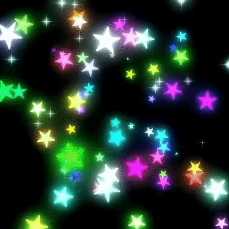 Colorful Stars Gif, Falling Rainbow Stars Gif, Neon Stars Gif, Star Gif Background, Scenecore Background Gif, Scenecore Stimboard, Rainbow Background Gif, Scene Background Gif, Rainbow Banner Gif