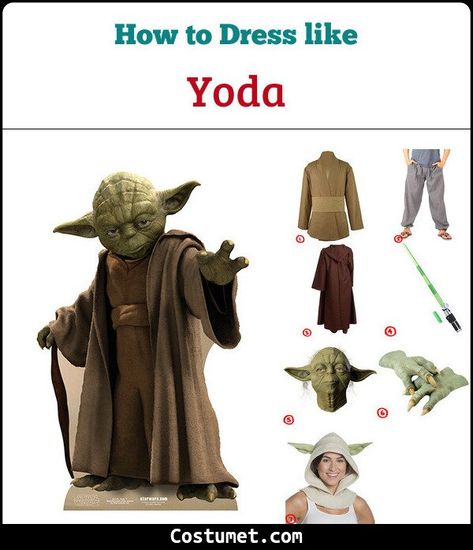 Yoda (Star Wars) Costume for Cosplay & Halloween 2021 Yoda Halloween Costume Women, Yoda Costume Diy Woman, Diy Yoda Costume Women, Yoda Costume Women's, Diy Yoda Costume, Yoda Costume Adult, Yoda Costume Diy, Aliens Costume, Yoda Cosplay