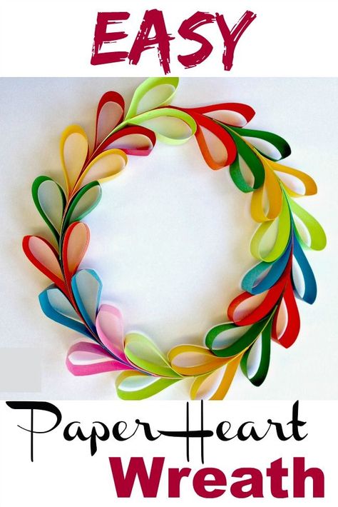 Valentine Wreath Craft, Paper Wreath Diy, Valentine Paper Crafts, Toddler Valentine Crafts, Valentine Wreath Diy, Easy Valentine Crafts, Valentine Crafts For Kids, Paper Wreath, Paper Flower Crafts