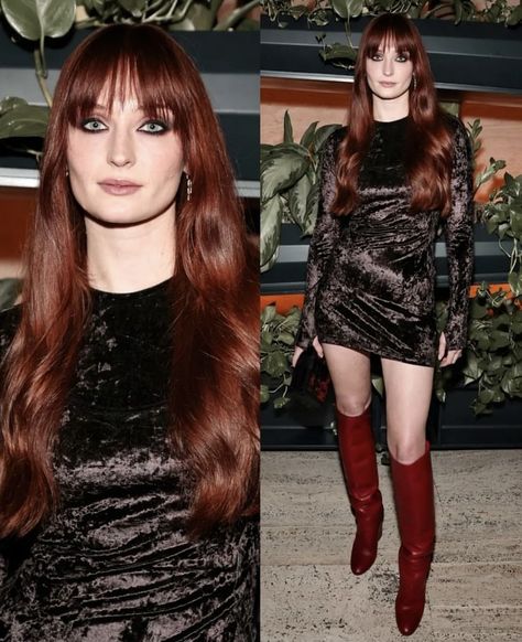 Dark Copper Hair, Copper Hair Dark, Haircut Inspo, Dark Copper, Sansa Stark, Female Faces, Season Of The Witch, Copper Hair, Sophie Turner