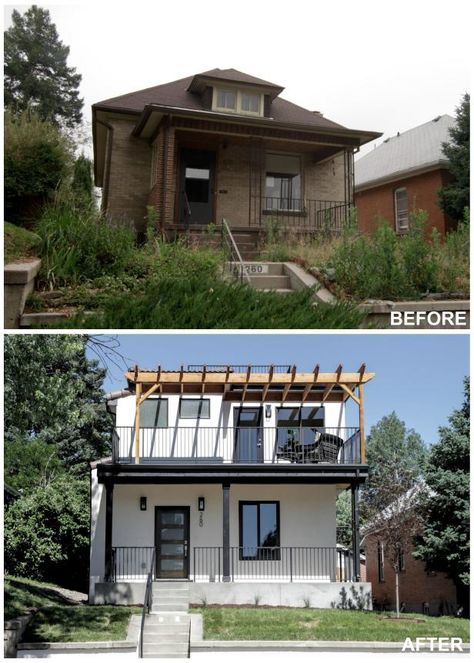 Small, Historic Home Makeovers on DIY Network's Raise the Roof | HGTV >> http://www.hgtv.com/design-blog/shows/4-incredible-pop-topping-transformations-on-raise-the-roof?soc=pinterest Normandy House, Small Mansion, Bungalow Remodel, Raise The Roof, Chic Shack, Barn Conversions, Home Makeovers, Diy House Renovations, Minimalist House