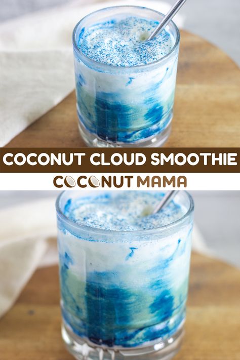 Coconut Cloud Smoothie, Cloud Smoothie, Coconut Milk Drink, Coconut Cloud, Blue Smoothie, Milk Smoothie, Coconut Drinks, Coconut Milk Recipes, Coconut Smoothie