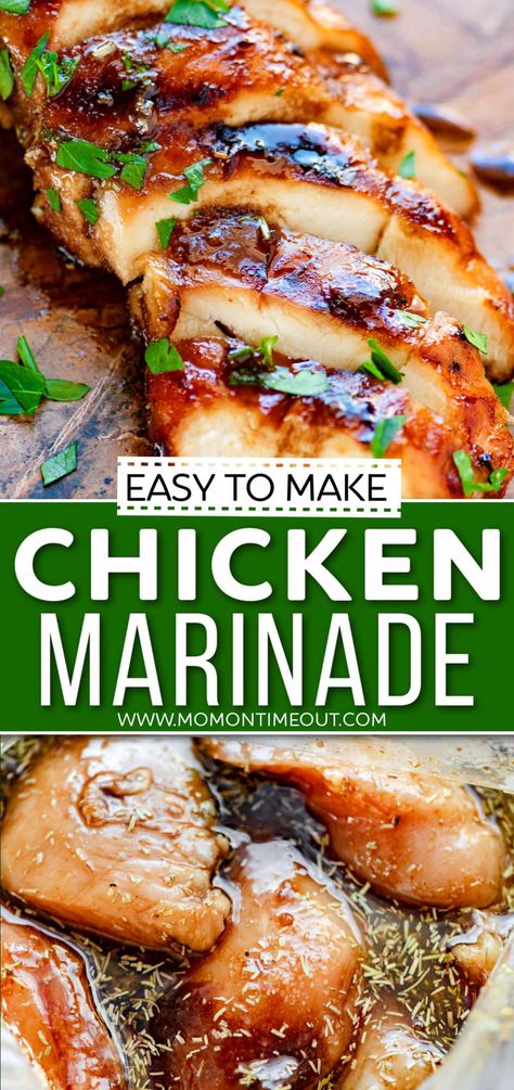 Chicken Breast Marinade Recipes, Chicken Breast Marinade, Best Chicken Marinade, Easy Chicken Marinade, Mom On Timeout, Chicken Marinade Recipes, Chicken Marinade, Marinade Recipes, Grilling Chicken Breast