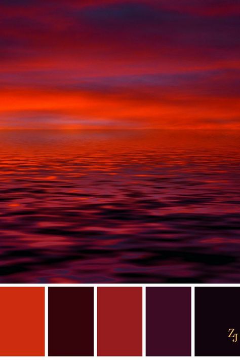 #red #rouge #colourpalette #palette #couleur #colours Ocean Color Palette, Red Colour Palette, Color Schemes Colour Palettes, Paint Color Palettes, Ocean Colors, Sky Color, Bedroom Paint Colors, Color Palette Design, Color Balance