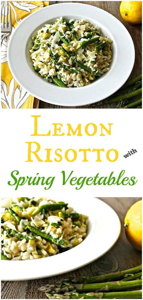 Lemon Risotto with Spring Vegetables | @foodiephysician Cupboard Recipes, Risotto With Peas, Filet Mignon Chorizo, Lemon Risotto, Starchy Sides, Light Dinners, Vegetable Risotto, Meatless Dishes, Creamy Risotto