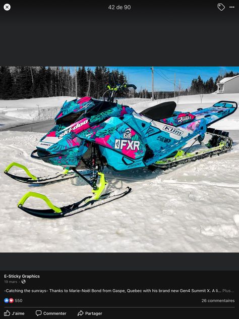 Sled Wraps Snowmobiles, Sled Aesthetic, Snowmobiling Girl, Snowmobile Wraps, Sled Wraps, Skidoo Snowmobile, Snowmobile Girl, Snow Mobile, Sarah Grace