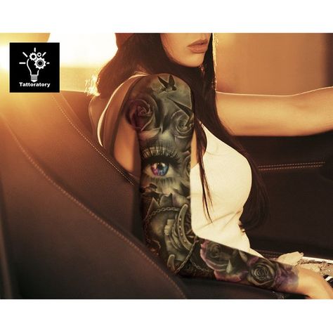 Rose Temporary Tattoo Sleeve for Women Fake Tattoo Sleeve Floral Temporary Tattoo Full Arm Tattoo Ro Tattoo Sleeve Floral, Voll Arm-tattoos, Black Sleeve Tattoo, Nikko Hurtado, Fake Tattoo Sleeves, Arm Sleeve Tattoos For Women, Arm Temporary Tattoos, Temporary Tattoo Sleeves, Full Sleeve Tattoo Design