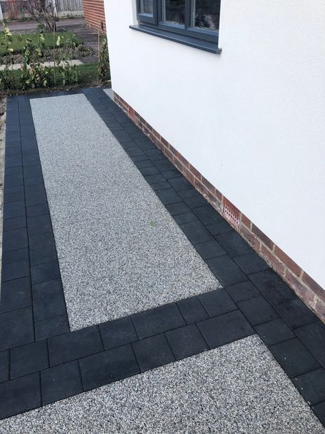 Driveway Uk, Imprinted Concrete Driveway, Resin Bound Driveways, Concrete Path, Outdoor Paving, Driveway Design, Concrete Driveways, Concrete Steps, Concrete Patio