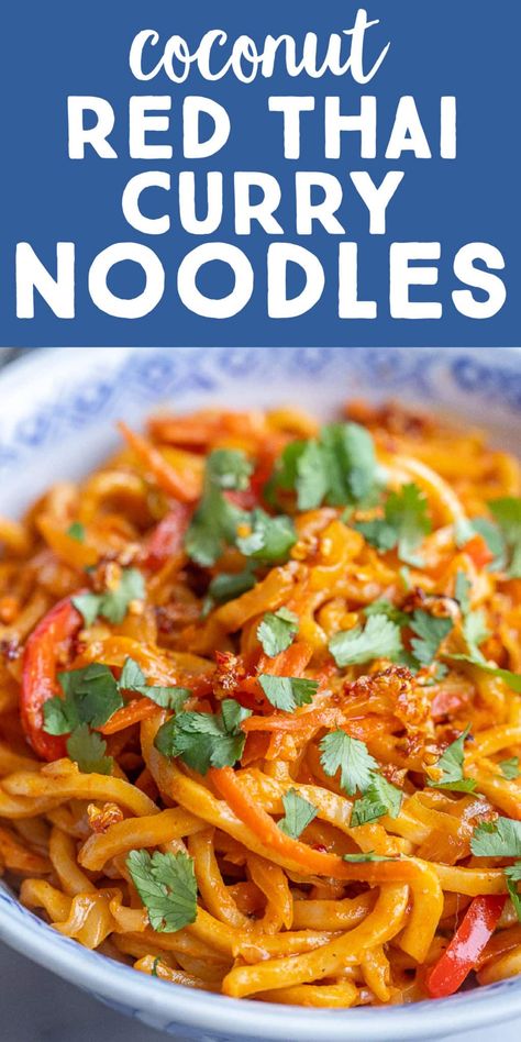 Thai Red Curry Coconut Noodles, Red Curry Noodle Bowl, Red Thai Curry Tofu, Thai Curry Noodles Coconut Milk, Thai Coconut Noodles, Red Thai Curry Recipes, Curry Pad Thai, Vegetarian Thai Curry, Thai Curry Noodles