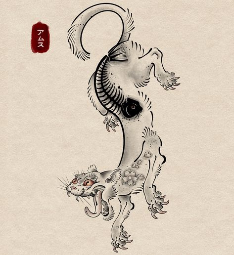 𓅋 Japanese style inspired cat. Bookings and enquiries: 📨amsthatcher@gmail.com This design is available. •••• #japanesetattoo #japaneseart #slinkycat #digitalart #tattooflash #tattoo #design #orientalart #fineart #tattooartist Dragon Tattoo Japanese Style, Alex Delarge, Underarm Tattoo, Tattoo Japanese Style, Dragon Cat, Japanese Mythology, London Tattoo, Mythology Tattoos, Tattoo Apprentice