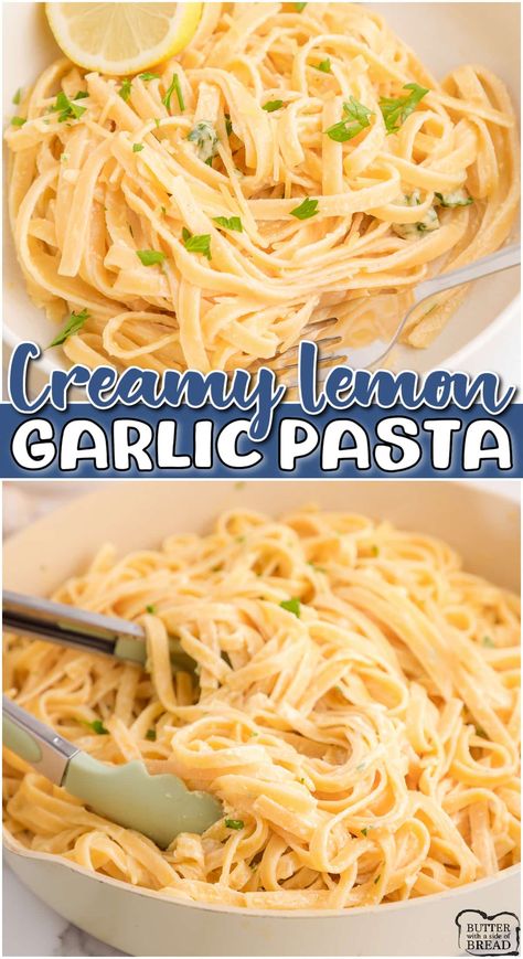 Creamy Lemon Garlic Pasta, Osso Bucco Recipe, Garlic Parmesan Pasta, Lemon Garlic Pasta, Casserole Side Dishes, Osso Bucco, Creamy Pasta Recipes, Pasta Side Dishes, Herb Bread