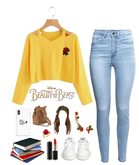 Disney Bending Outfits, Disneybound Outfits Casual Winter, Beauty And The Beast Bounding, Bell Inspired Outfit Disney, Disney Modern Outfits, Belle Bounding Outfits, Princess Belle Inspired Outfits, Belle Inspired Outfits Casual, Disney Character Outfit Ideas