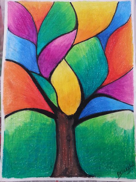 Journey of Tree Easy Abstract Art, Chalk Pastel Art, Oil Pastel Drawings Easy, Representational Art, Oil Pastel Paintings, Oil Pastel Art, Oil Pastel Drawings, Cat Air, Encaustic Art