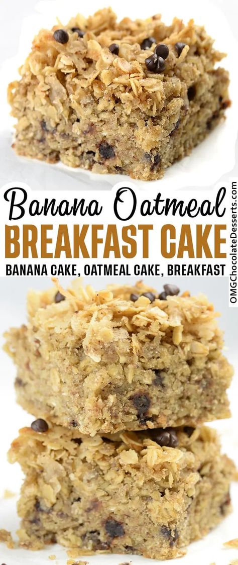 Essen, Oatmeal Breakfast Cake, Easy Breakfast Bar, Breakfast Bars Healthy, Breakfast Cake Recipes, Breakfast Bars Recipe, Oatmeal Breakfast Bars, Oatmeal Cake, Healthy Food Facts