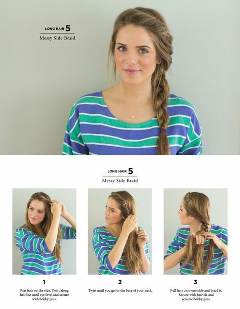 7 Perfectly Pinteresting Tutorials for Third-Day Hair Cute Side Braids, Messy Side Braid, Side Braid Hairstyles, Fishtail Braid, Easy Summer Hairstyles, Cool Braids, Sopot, Easy Braids, Short Hairstyle