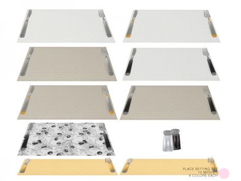 The Sims Resource: Place Setting Set by DOT • Sims 4 Downloads Sims 4 Placemats, Sims 4 Cc Decor, Sims 4 Kitchen, Sims 4 Downloads, Sims Community, Electronic Art, Sims 4 Cc, The Sims Resource, Sims Resource