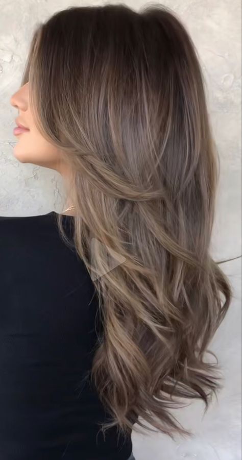 Ash Brunette Highlights, Taupe Hair Color Brown, Cold Brunette Balayage, Highlights That Grow Out Well, Low Maintenance Brunette Highlights, Ashy Curly Hair, Blended Bronde Balayage, Neutral Ashy Brunette, Mid Length Haircut Thick Hair