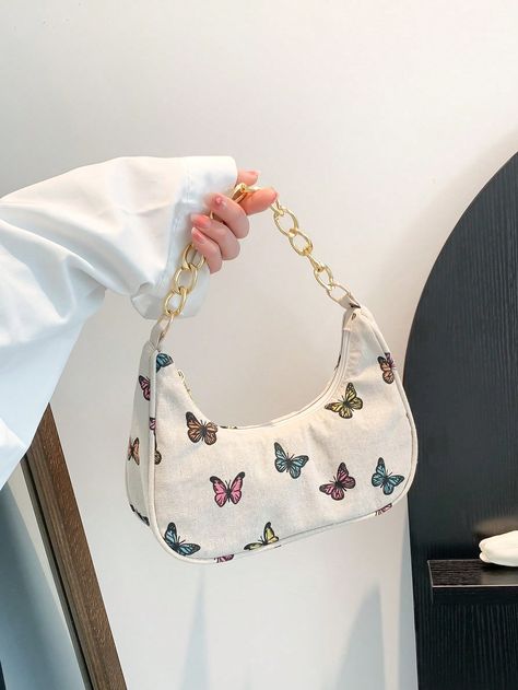 Multicolor Fashionable Collar  Polyamide Animal,Plaid Hobo Bag Embellished   Women Bags Butterfly Handbag, Hobo Bag Patterns, Moon Butterfly, Mini Tote Bag, Mini Tote, Butterfly Pattern, Maternity Bag, Friday Sale, Black Friday Sale