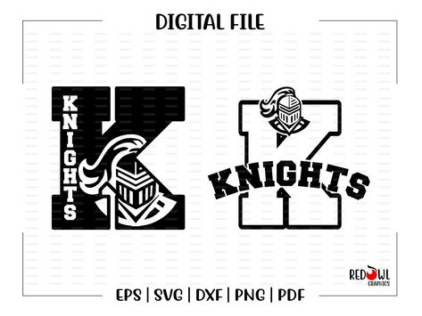 Knights Football, Football Logos, Spirit Shirts, Football Svg, Football Logo, School Svg, Cricut Svg Files, Sports Svg, Clipart Design