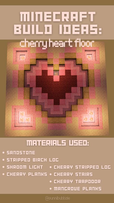 Minecraft Pink Floor Designs, Cherry Archway Minecraft, Cherrywood Minecraft Builds, Minecraft Christmas House Interior, Cherry Castle Minecraft, Pink Minecraft House Layout, Cherry Build Minecraft, Minecraft Checklist Survival, Cherry Minecraft Ideas