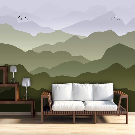 VWAQ Mountain Wallpaper Peel and Stick Nursery Mural Self Adhesive - HOL37 - Walmart.com - Walmart.com Vinyl Wall Art Quotes, Mountain Wall Mural, Mountain Mural, Diy Wand, Nursery Mural, Mountain Wallpaper, Mountain Wall, Wallpaper Peel And Stick, Decoration Idea