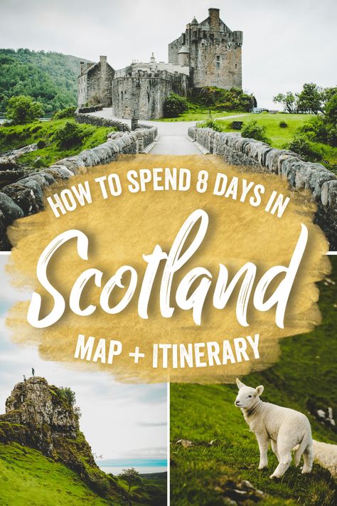 Scotland 7 Day Itinerary, 7 Days In Scotland, Scotland Road Trip Map, Scotland Roadtrip, Free Travel Planner, Moods Of Norway, Map Of Scotland, Fairy Glen, Scotland Vacation