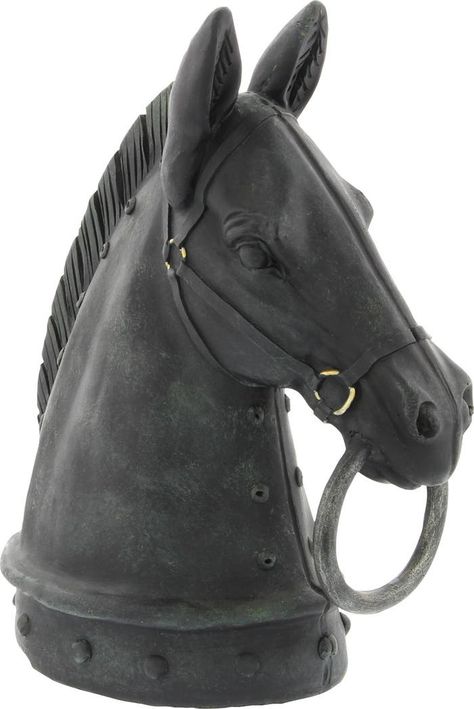 WILLOW ROW Black Polystone Traditional Horse Sculpture | Nordstromrack Kentucky Hot Brown Sandwich, Equestrian Style Decor, Fall Fashion Boots, Kentucky Hot Brown, Horse Birthday Parties, Decor Statue, Run For The Roses, Red And White Roses, Horse Birthday