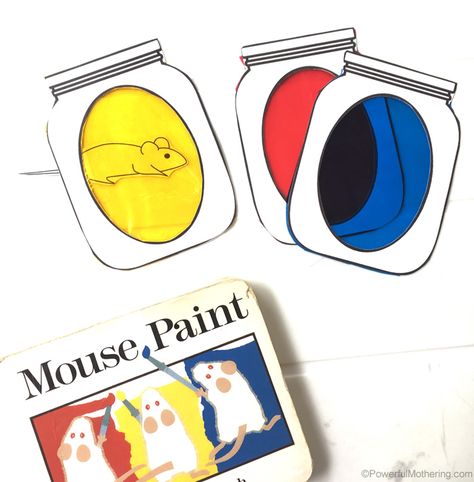 Mixing Colors Jars Printable Mouse Paint Book Activities, Mouse Shapes Activities Preschool, Mouse Paint Activities Preschool, Preschool Mouse, Lab Mouse, Paint Book, Mixing Paint Colors, Mouse Paint, Color Unit